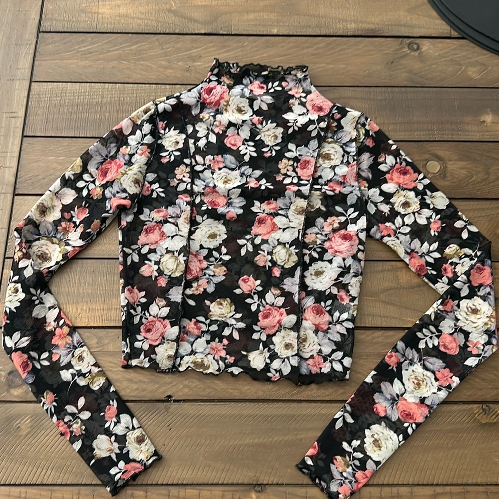 Sheer floral top